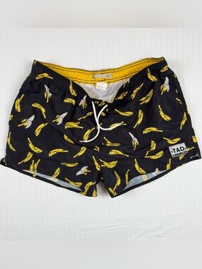 TADDLEE Banana Print Men's Swim Trunks XL Novelty Board Shorts